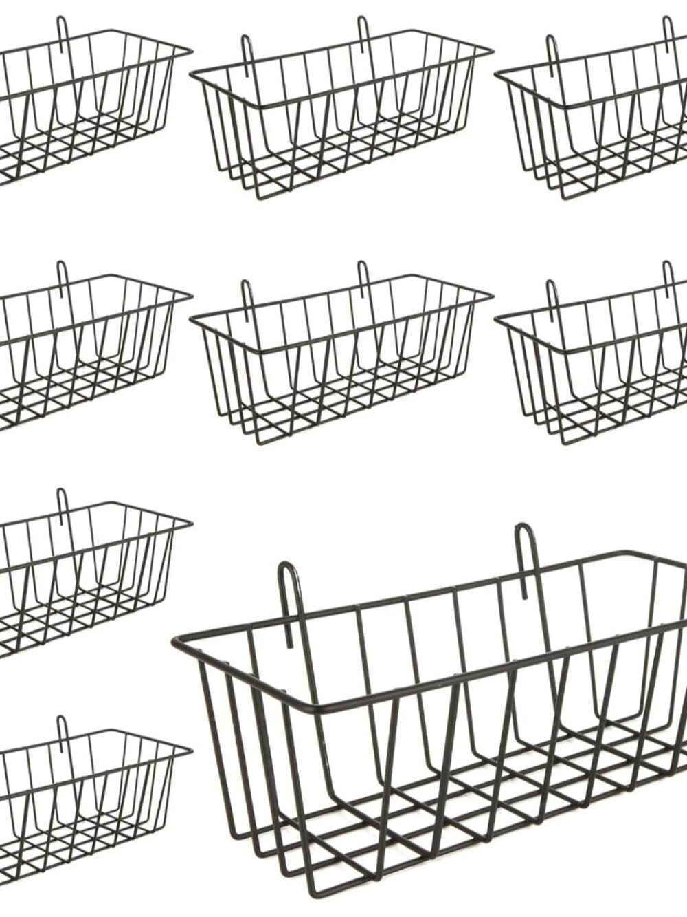 10 PCS Wire Baskets Wall Grid Panel Hanging Wire Basket Hanging Wall Baskets No